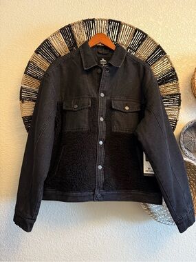 Rip Curl Black Sherpa-Lined Trucker Jacket